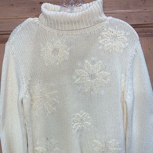Talbots Hand Knitted Beaded Sweater PS
